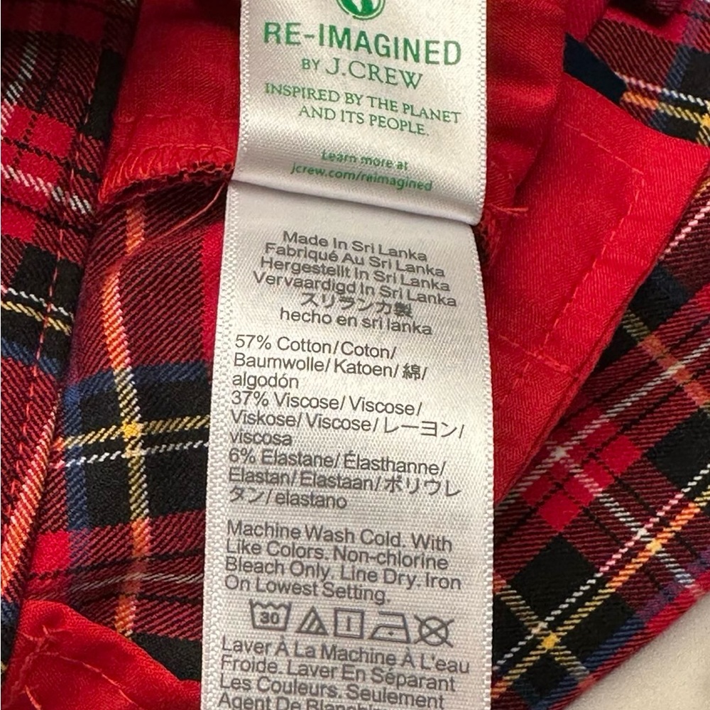 J. Crew Factory Red Plaid Women's Pants